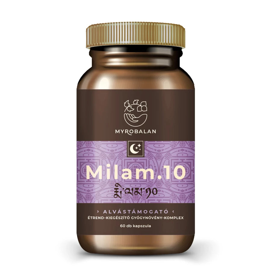 Myrobalan Milam.10 pihentető alvás gyógynövény-komplex 60 db vegán kapszula 100% gyógynövényőrleménnyel