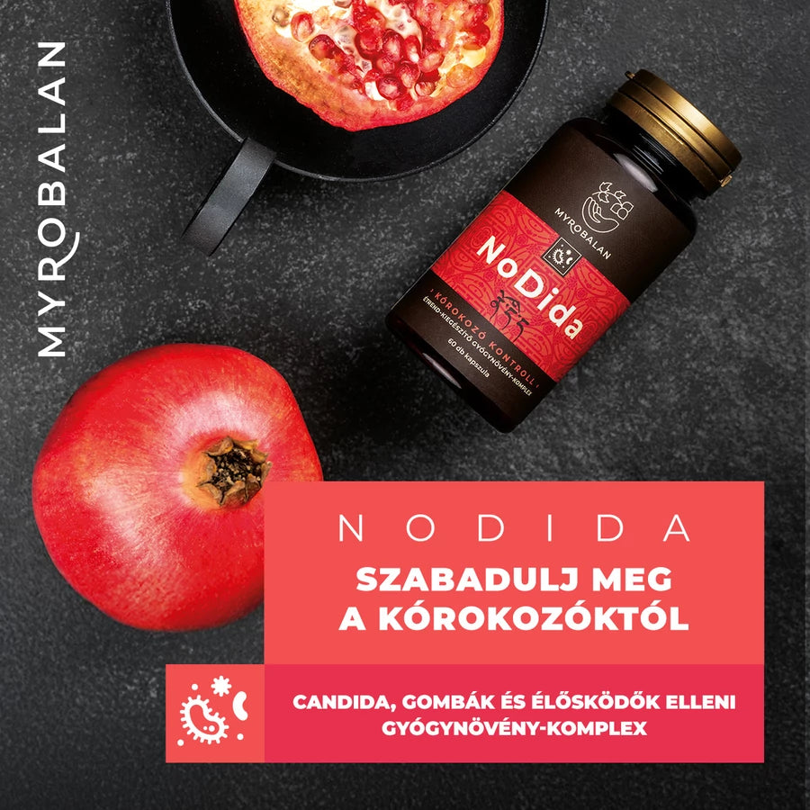 Myrobalan NoDida Candida, gombák és élősködők elleni gyógynövény-komplex 60 db vegán kapszula 100% gyógynövényőrleménnyel