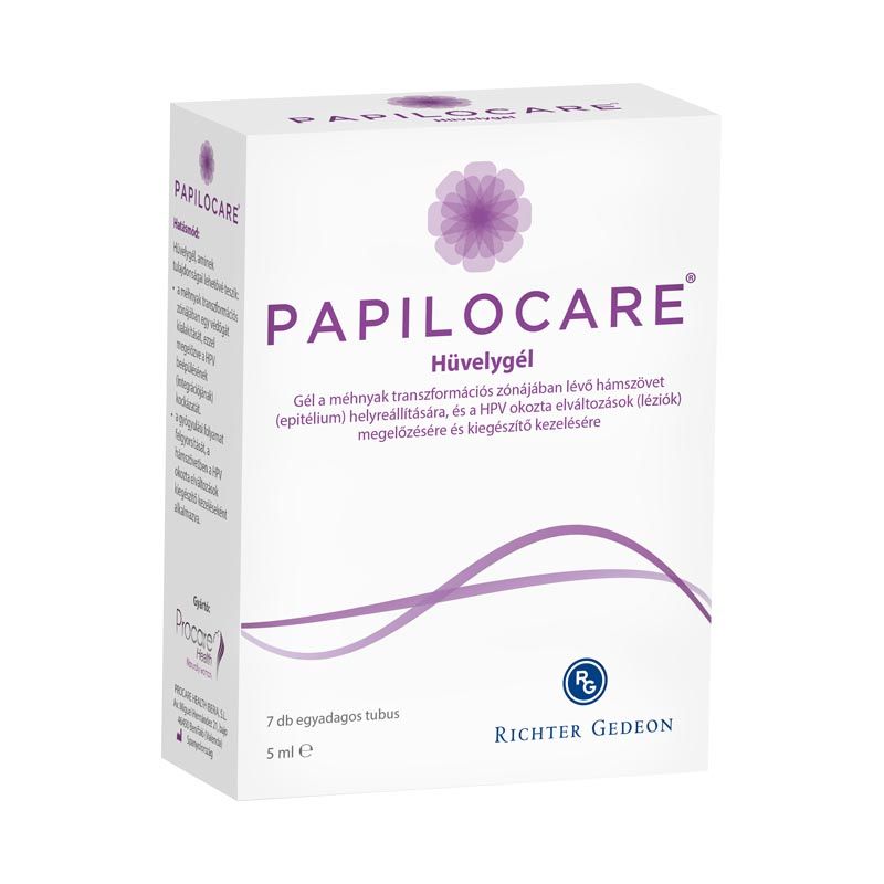 Papilocare hüvelygél  7x5ml - a HPV okozta elváltozások kiegészítő kezelésére