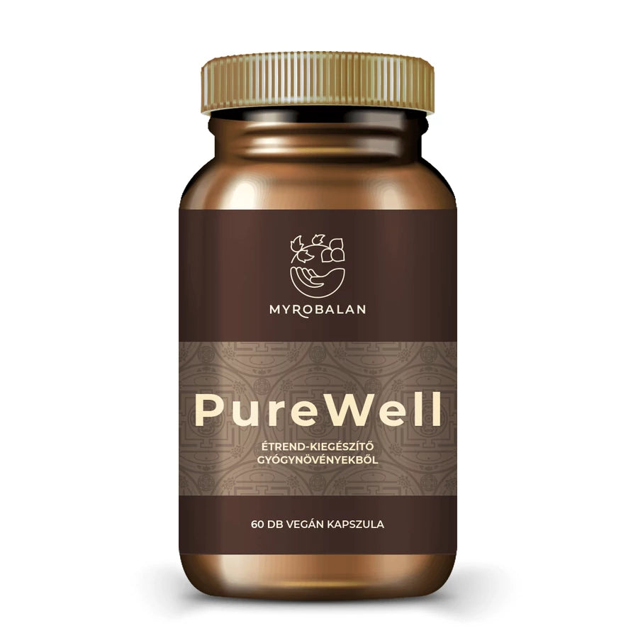 Myrobalan PureWell béltisztító gyógynövény-komplex 60 db vegán kapszula 100% gyógynövényőrleménnyel