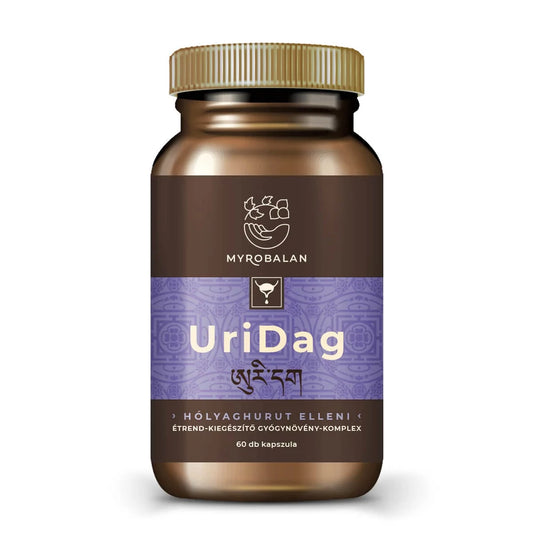 Myrobalan UriDag hólyaghurut és húgyúti fertőzések elleni gyógynövény-komplex 60 db vegán kapszula 100% gyógynövényőrleménnyel